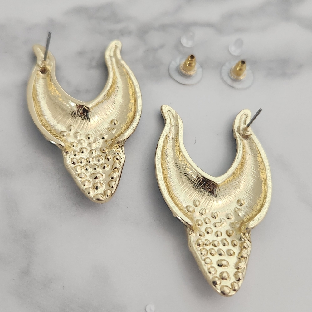 ​Disney Maleficent Horns Rhinestone Dangle Earrings Villain Gothic Halloween - Picture 4 of 9